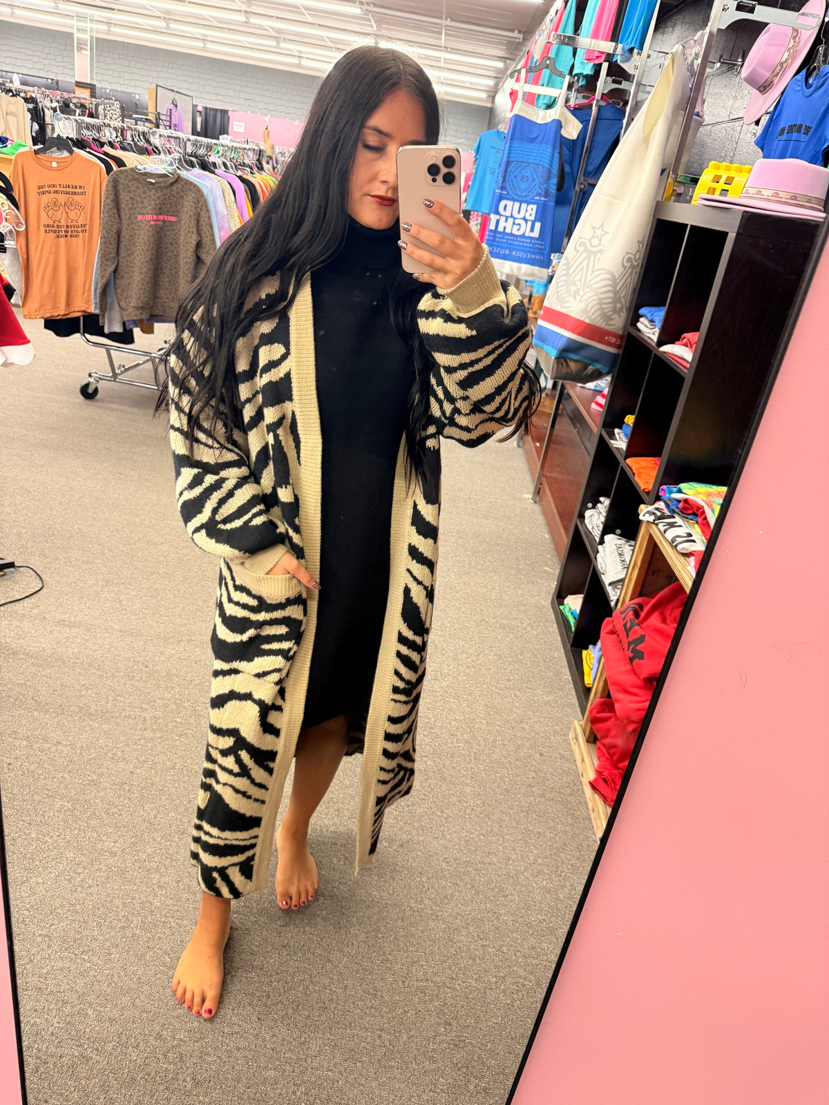 Lizzie Zebra long cardigan