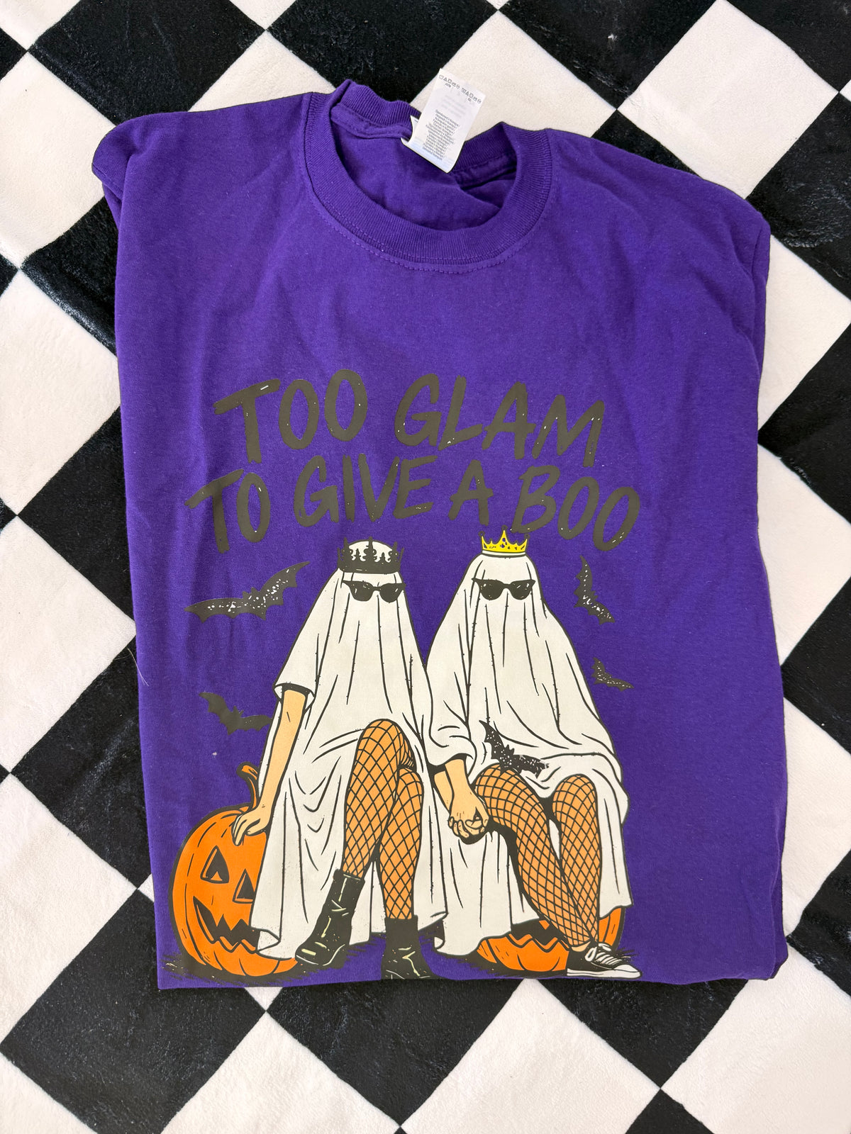 ghost too glam to give a BOO tee or sweatshirt