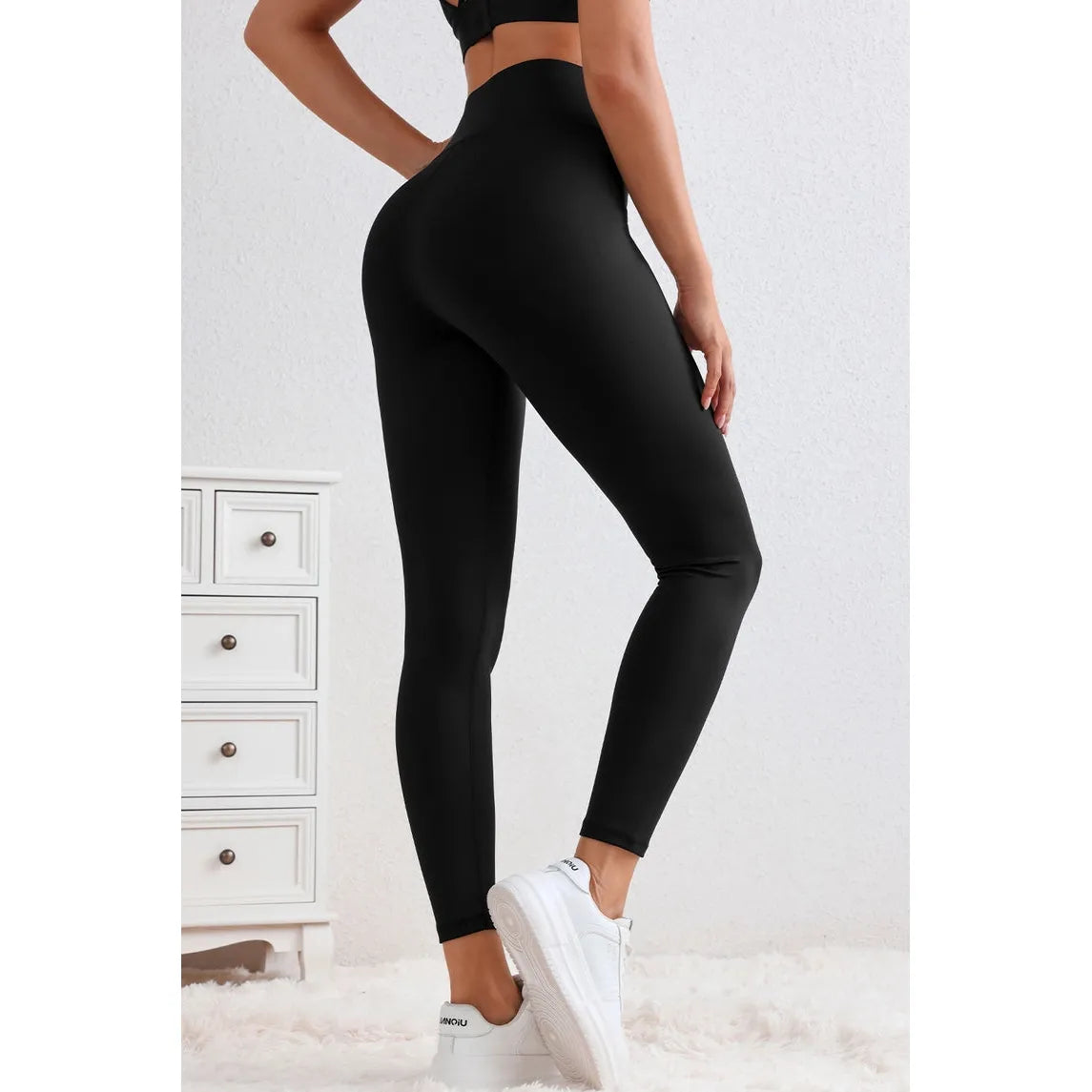 Black Arched Waist Seamless Active Leggings