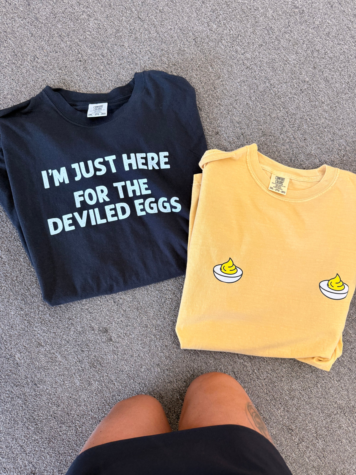 I'm here for the deviled eggs OR Deviled Egg Matching  tee or  sweatshirt