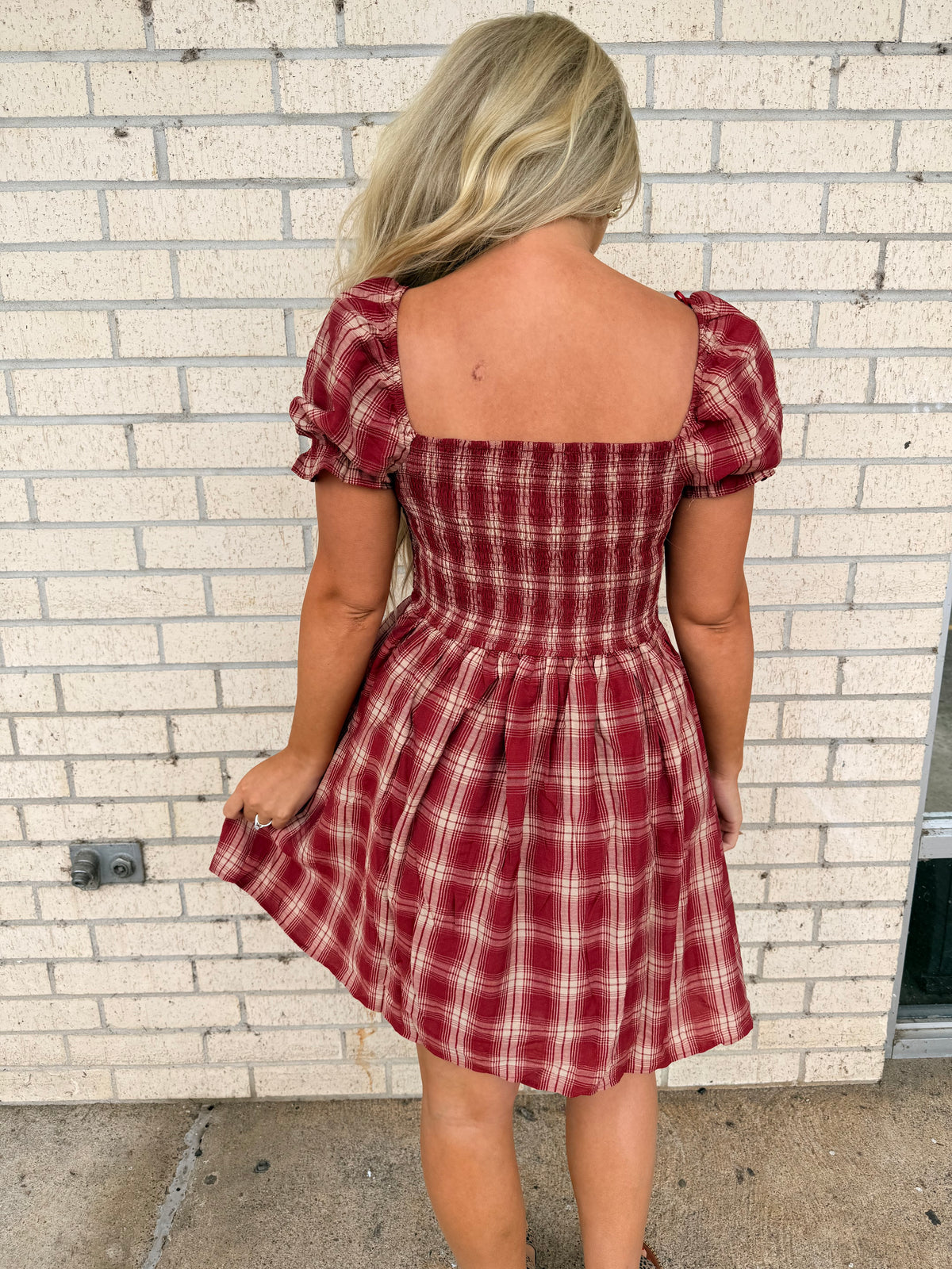 Rachel Red and Tan Plaid Dress