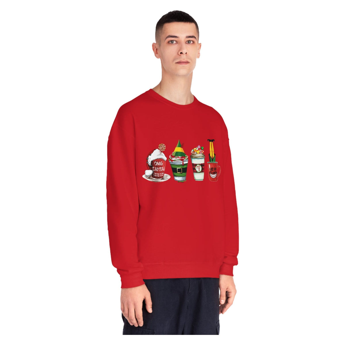 Elf Christmas Coffee  Crewneck Sweatshirt
