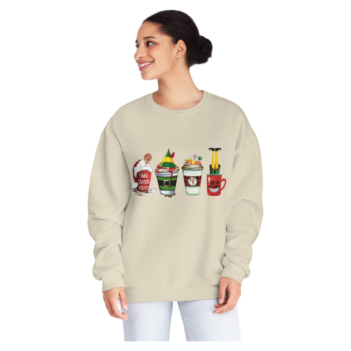 Elf Christmas Coffee  Crewneck Sweatshirt