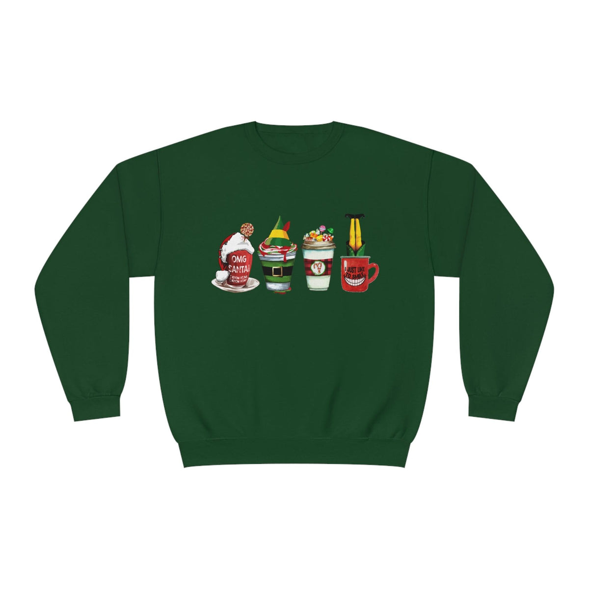 Elf Christmas Coffee  Crewneck Sweatshirt
