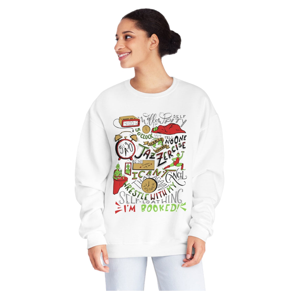 Green Guy Timeline Christmas Crewneck Sweatshirt