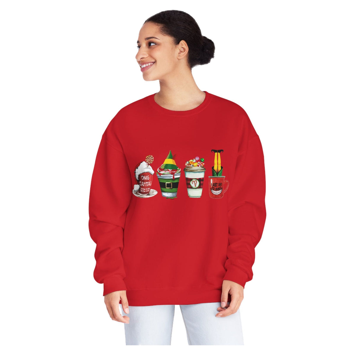 Elf Christmas Coffee  Crewneck Sweatshirt