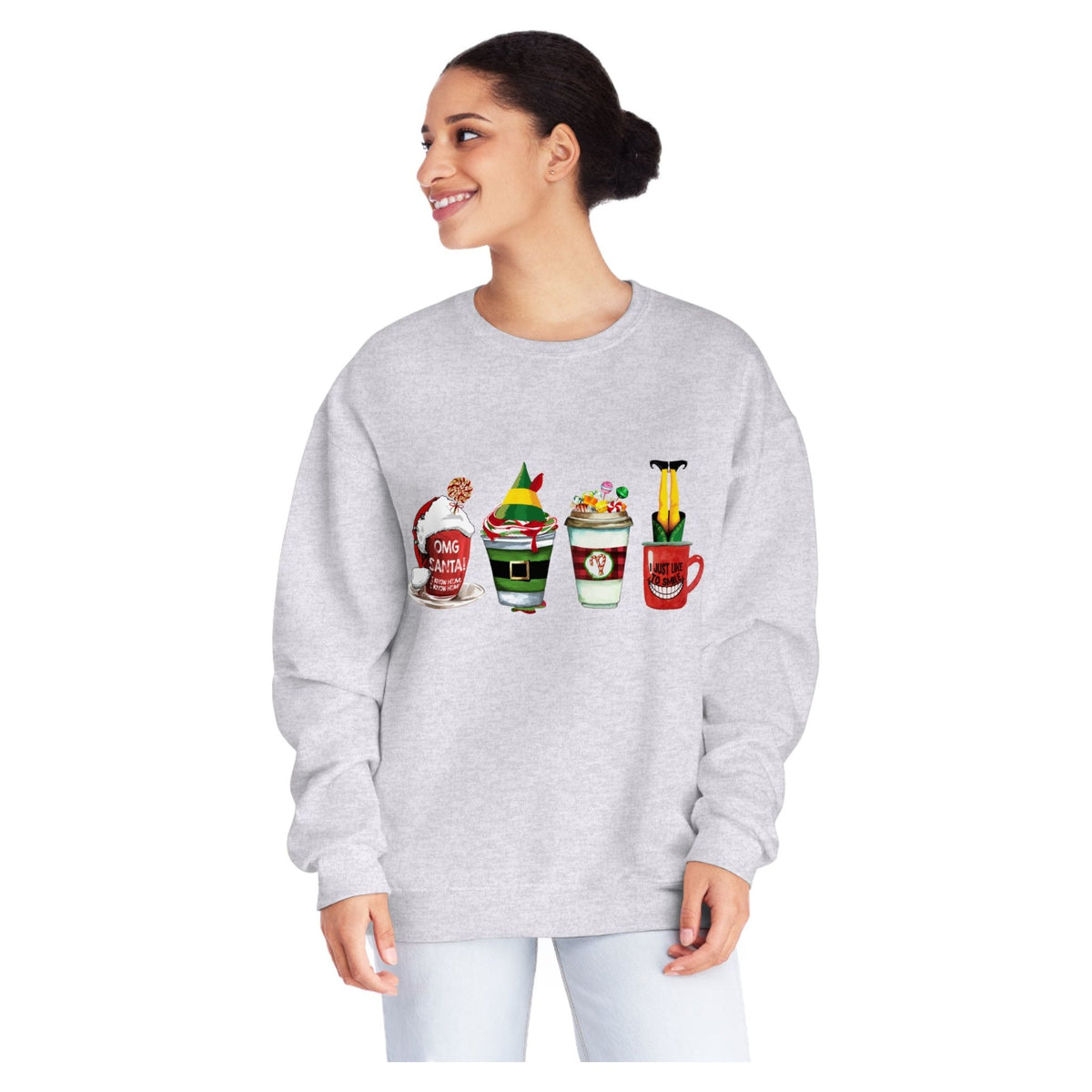 Elf Christmas Coffee  Crewneck Sweatshirt