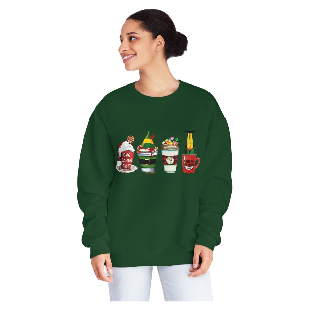 Elf Christmas Coffee  Crewneck Sweatshirt