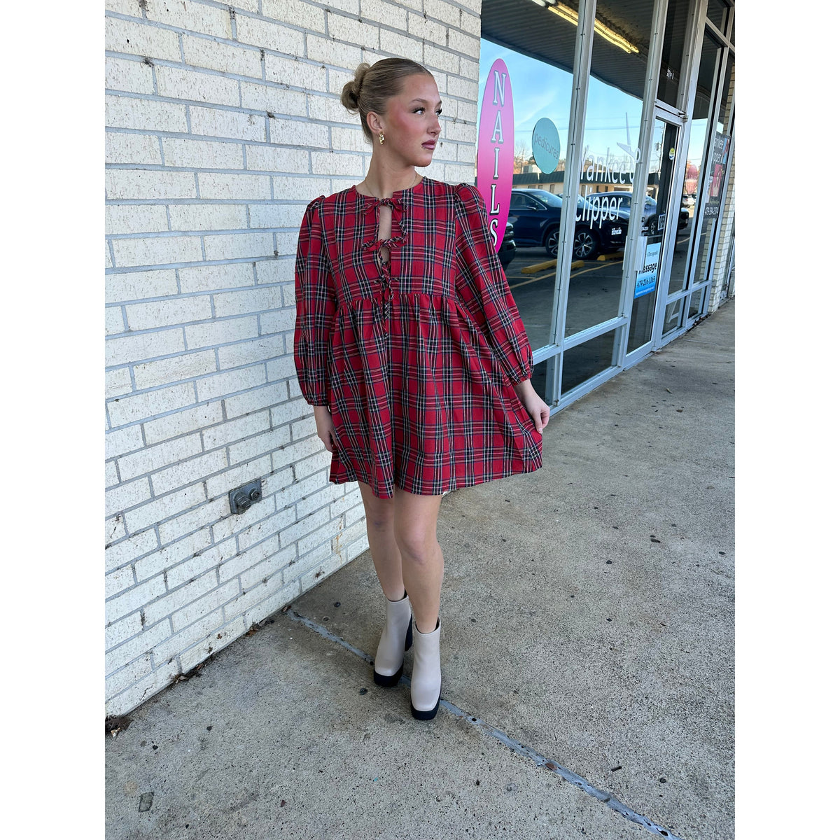 Christmas plaid dress