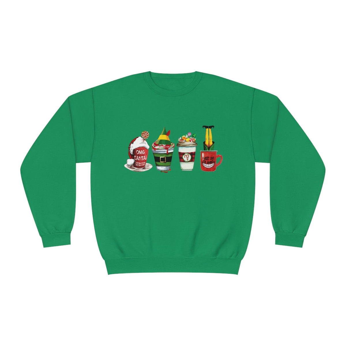 Elf Christmas Coffee  Crewneck Sweatshirt