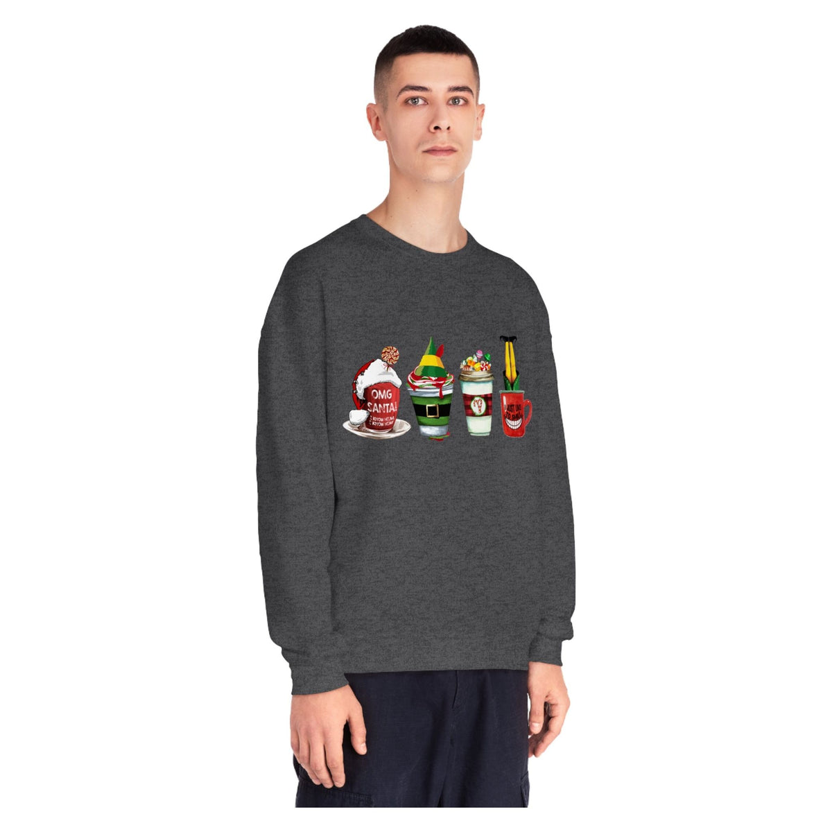 Elf Christmas Coffee  Crewneck Sweatshirt