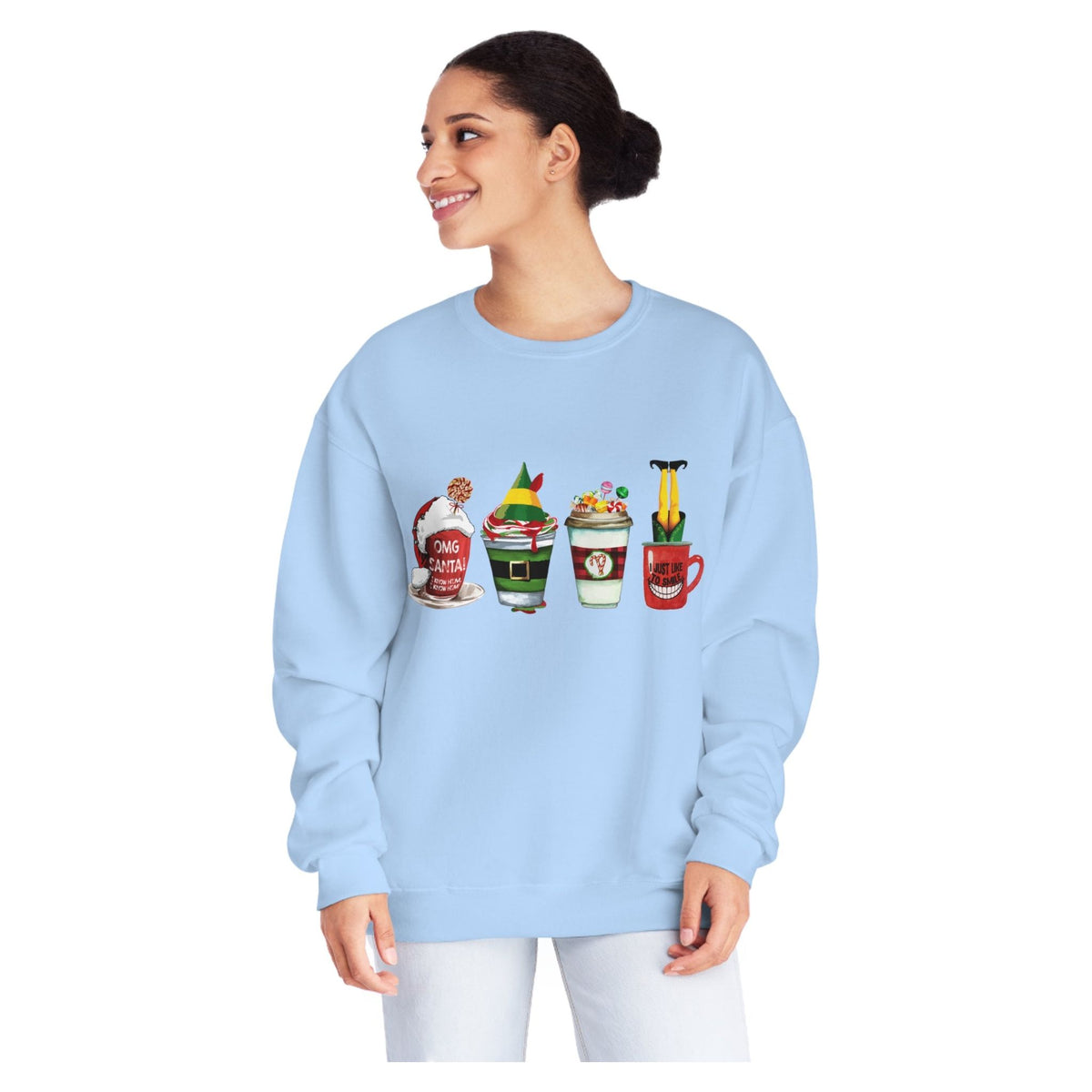 Elf Christmas Coffee  Crewneck Sweatshirt
