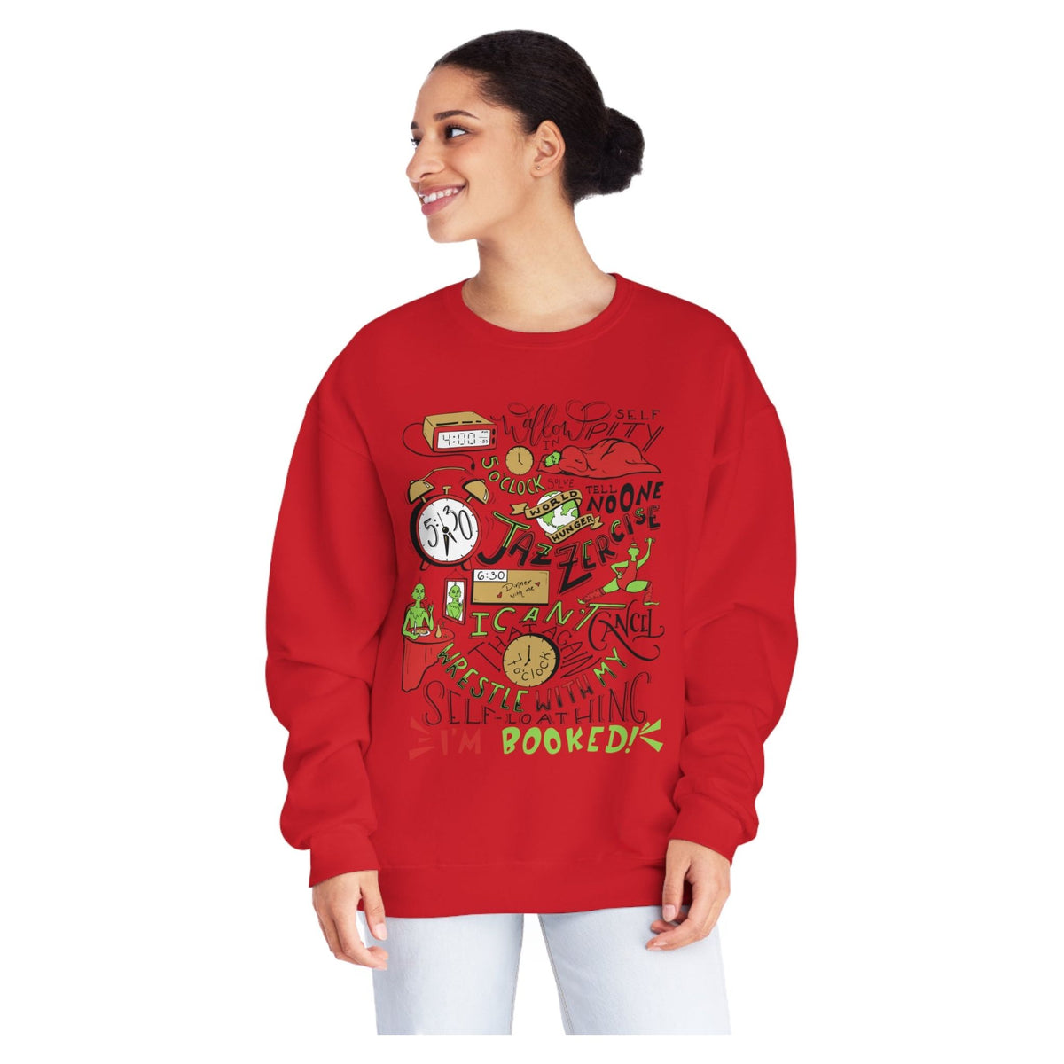 Green Guy Timeline Christmas Crewneck Sweatshirt