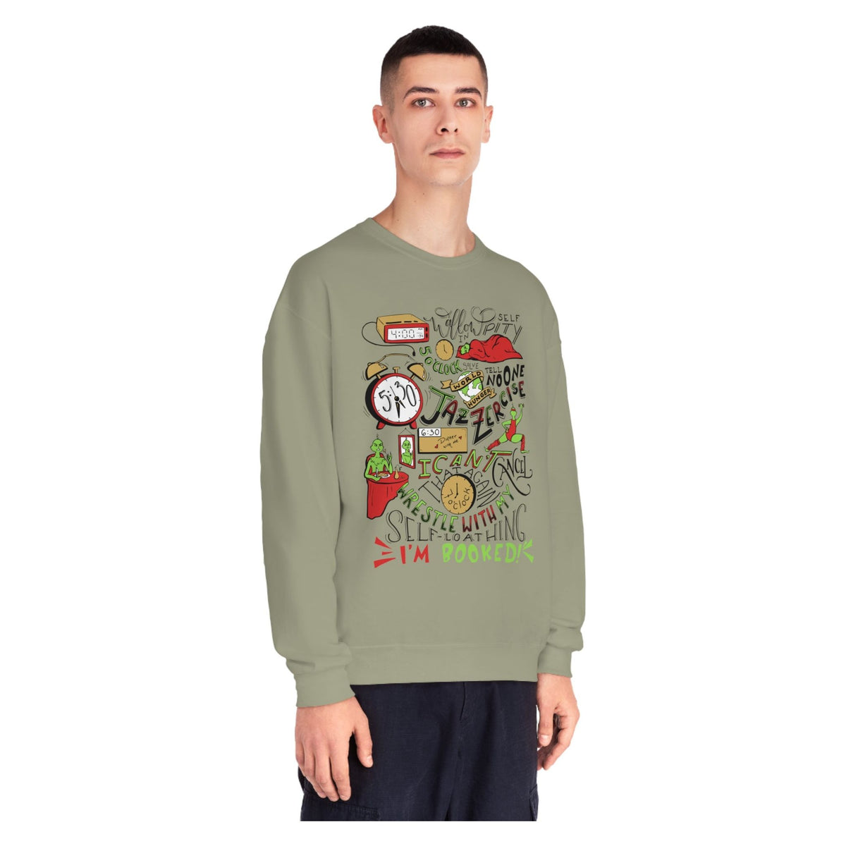 Green Guy Timeline Christmas Crewneck Sweatshirt