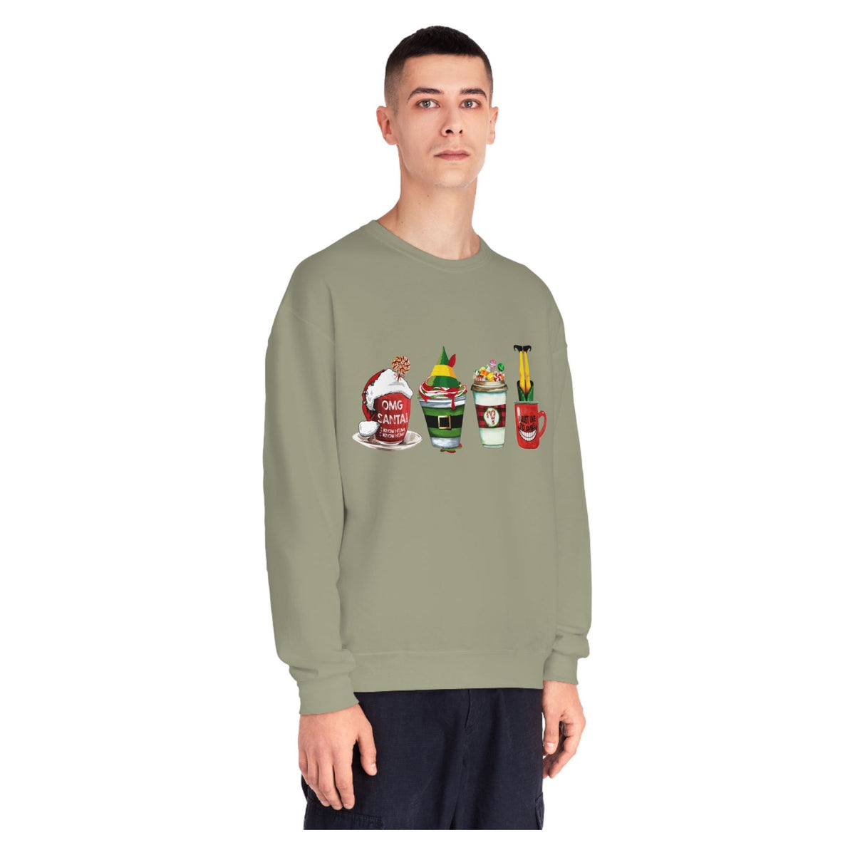Elf Christmas Coffee  Crewneck Sweatshirt