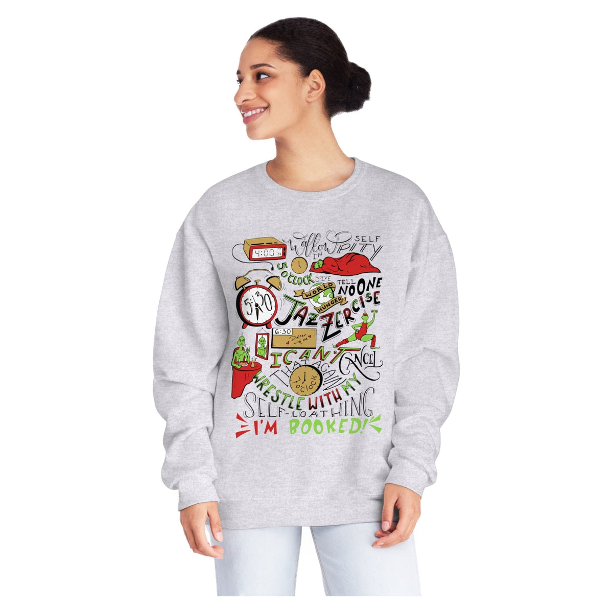 Green Guy Timeline Christmas Crewneck Sweatshirt