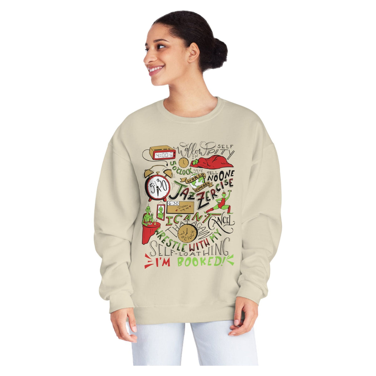 Green Guy Timeline Christmas Crewneck Sweatshirt