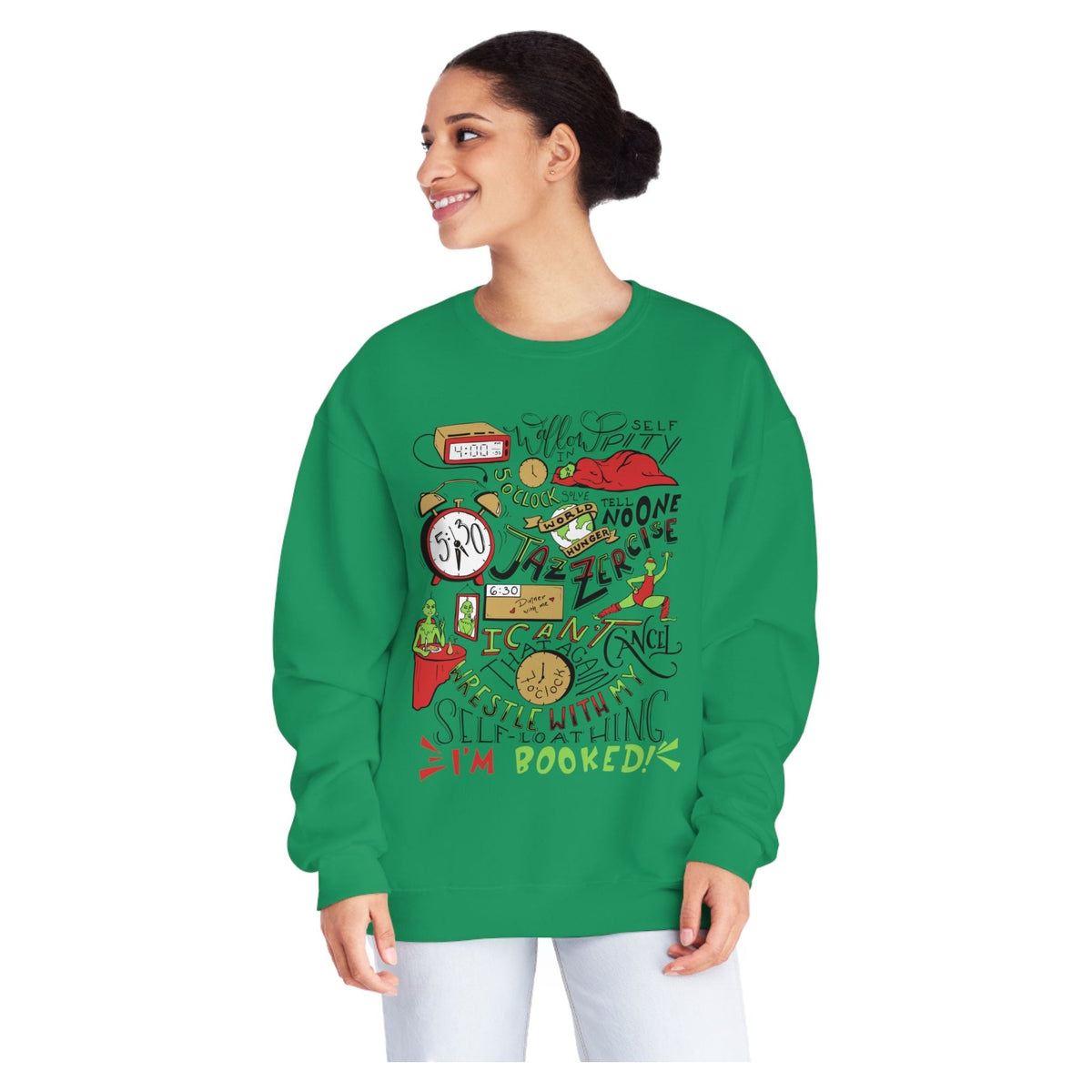 Green Guy Timeline Christmas Crewneck Sweatshirt