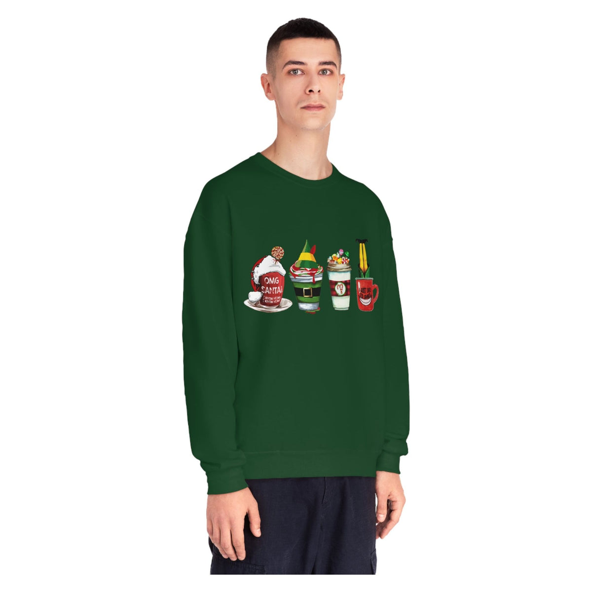 Elf Christmas Coffee  Crewneck Sweatshirt