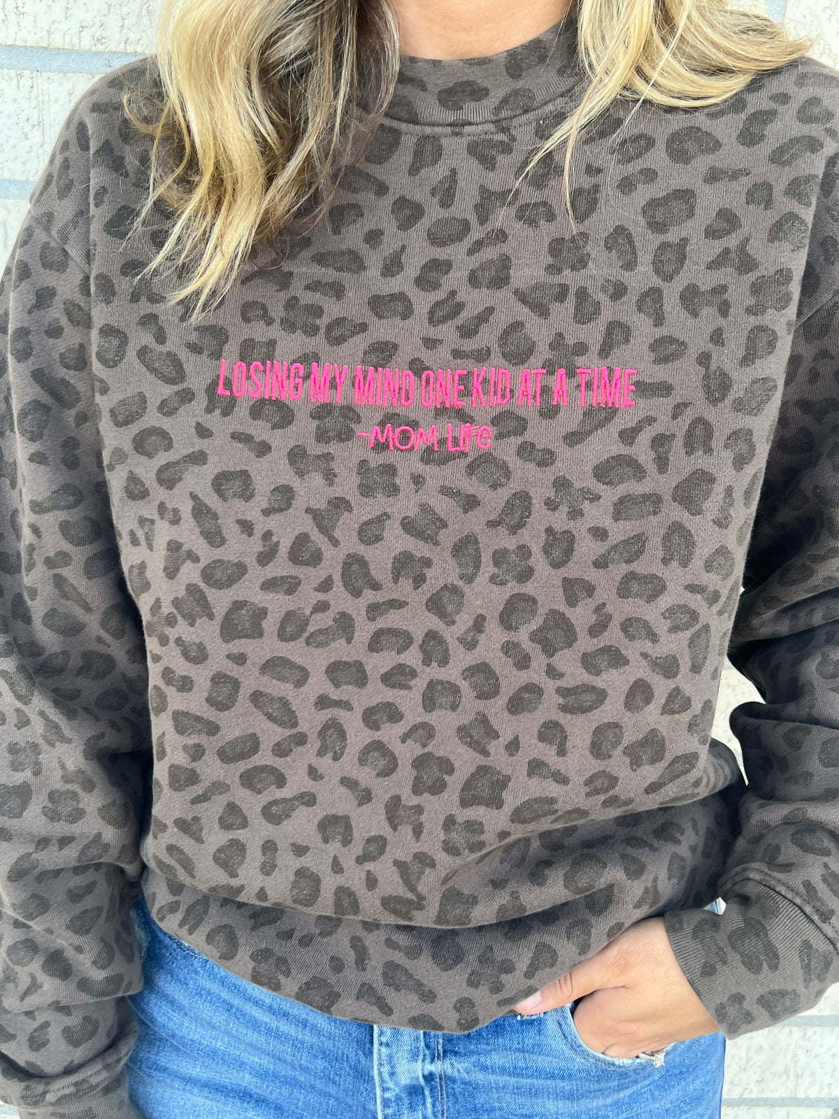 Losing my mind one kid at a time mom life tee or sweatshirt embroidered