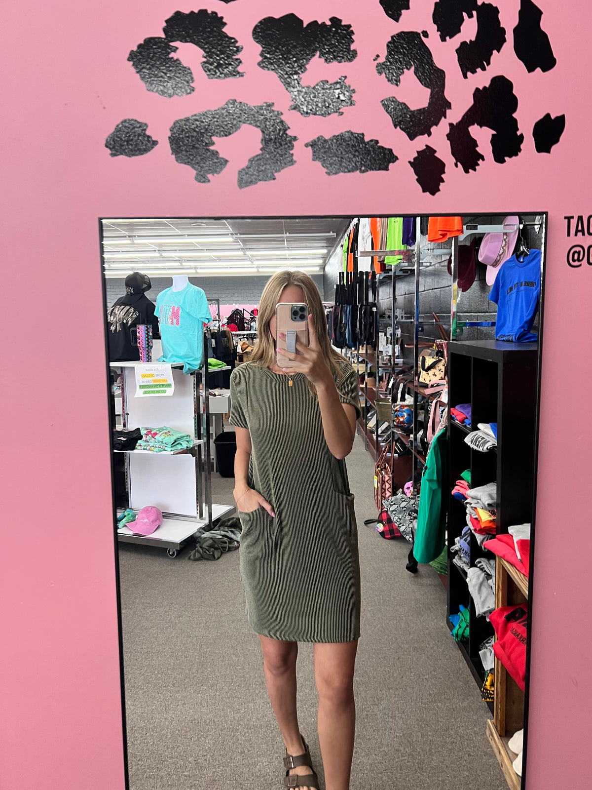 Fall Olive ribbed Pocket Dress