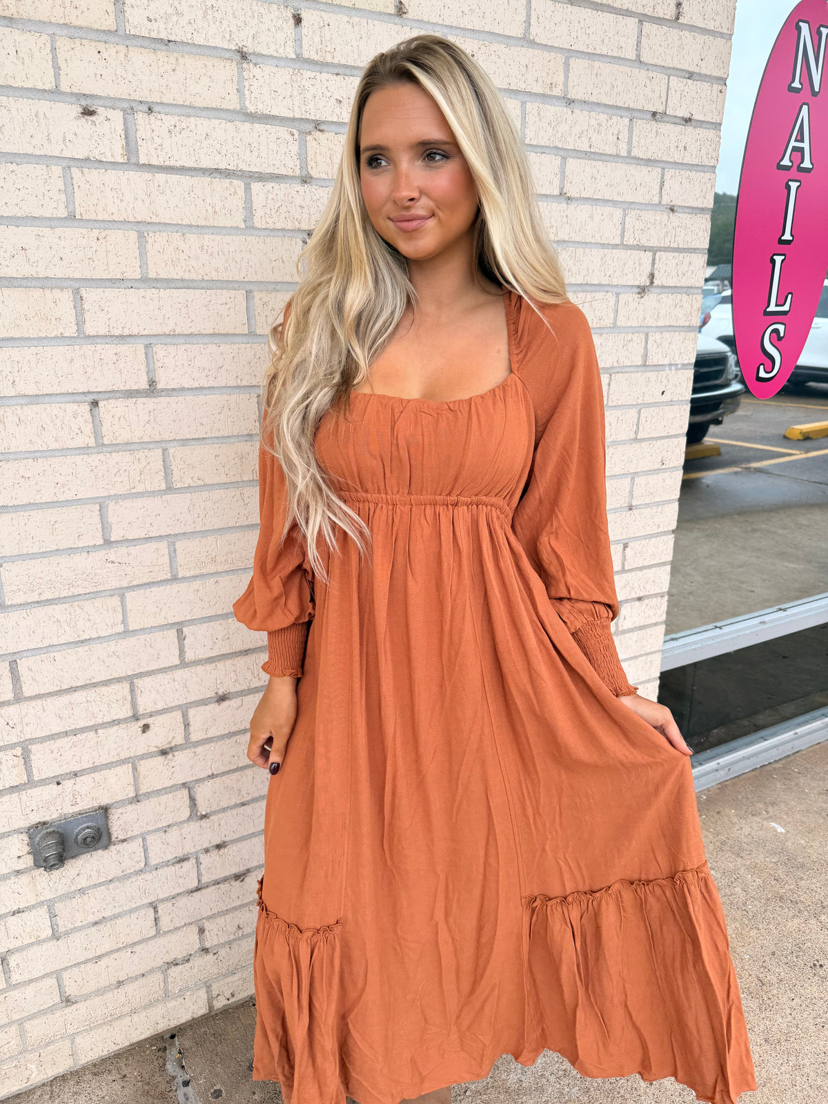 Fall in love Rust Maxi Dress