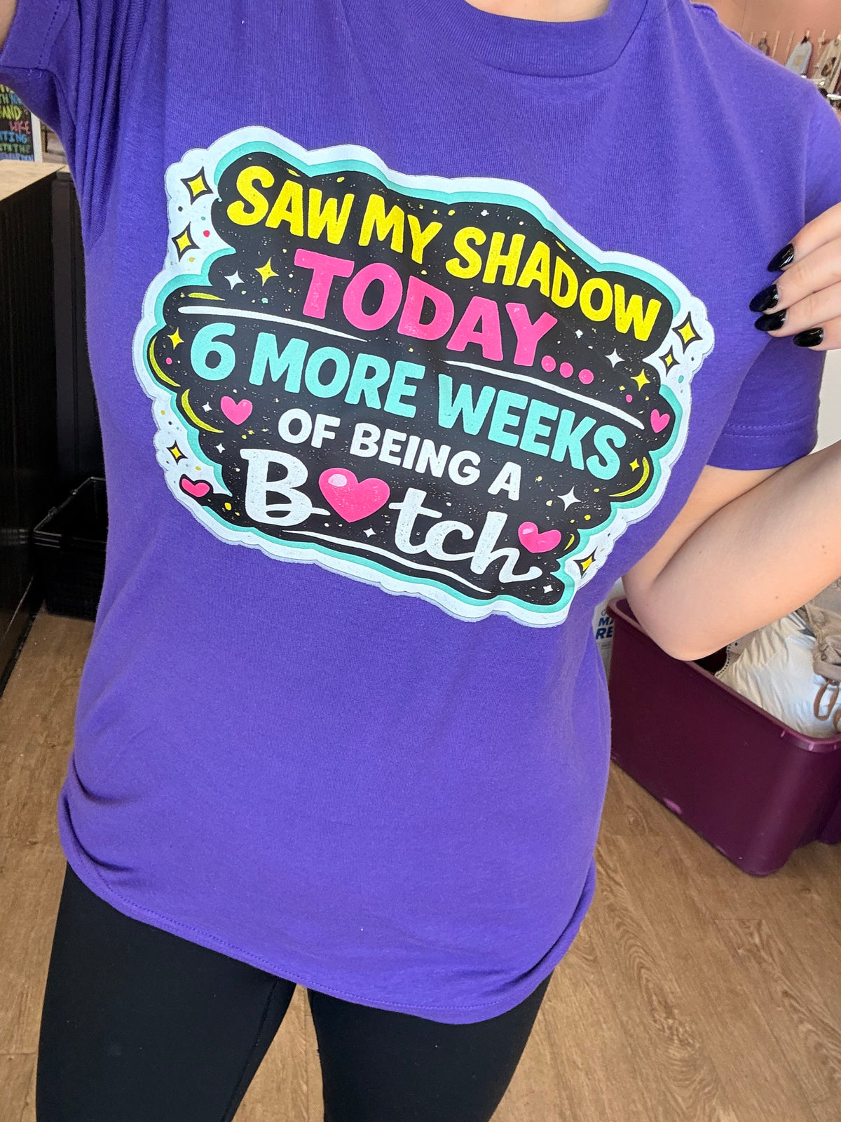 saw my shadow today 6 more months of being a btch tee or sweatshirt