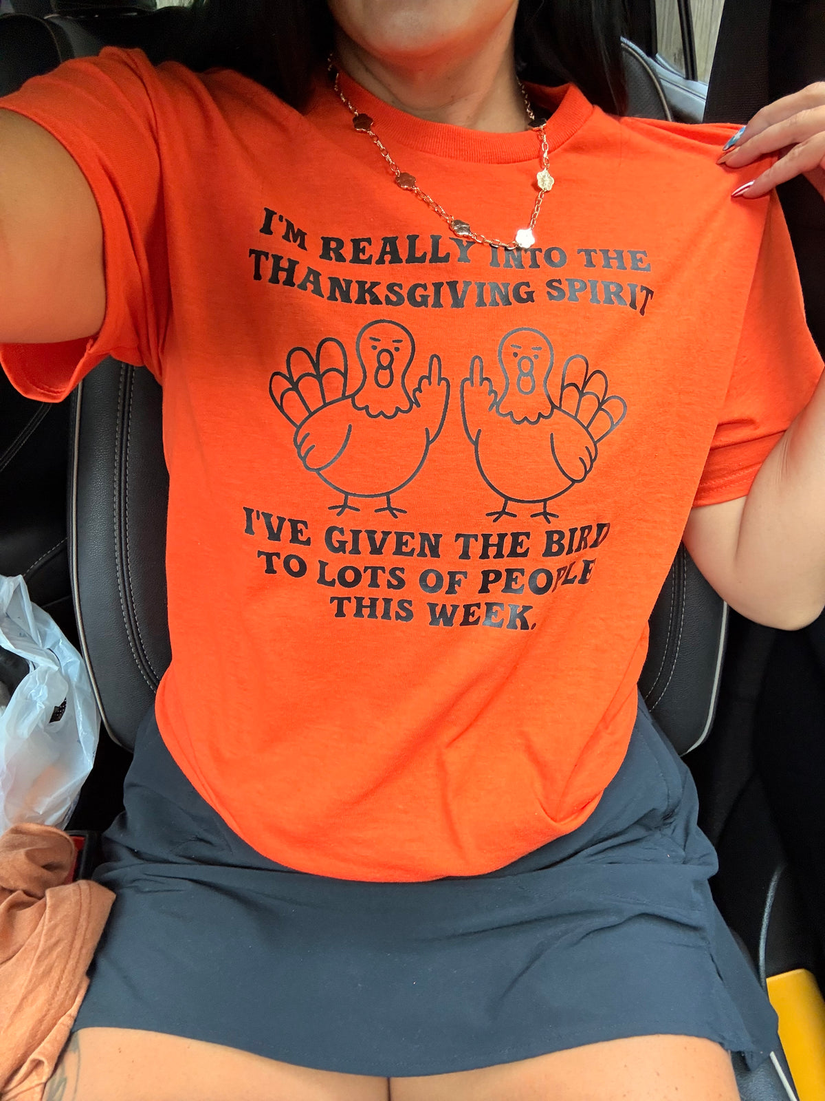 really in the thanksgiving spirit real turkey giving people the bird tee or sweatshirt