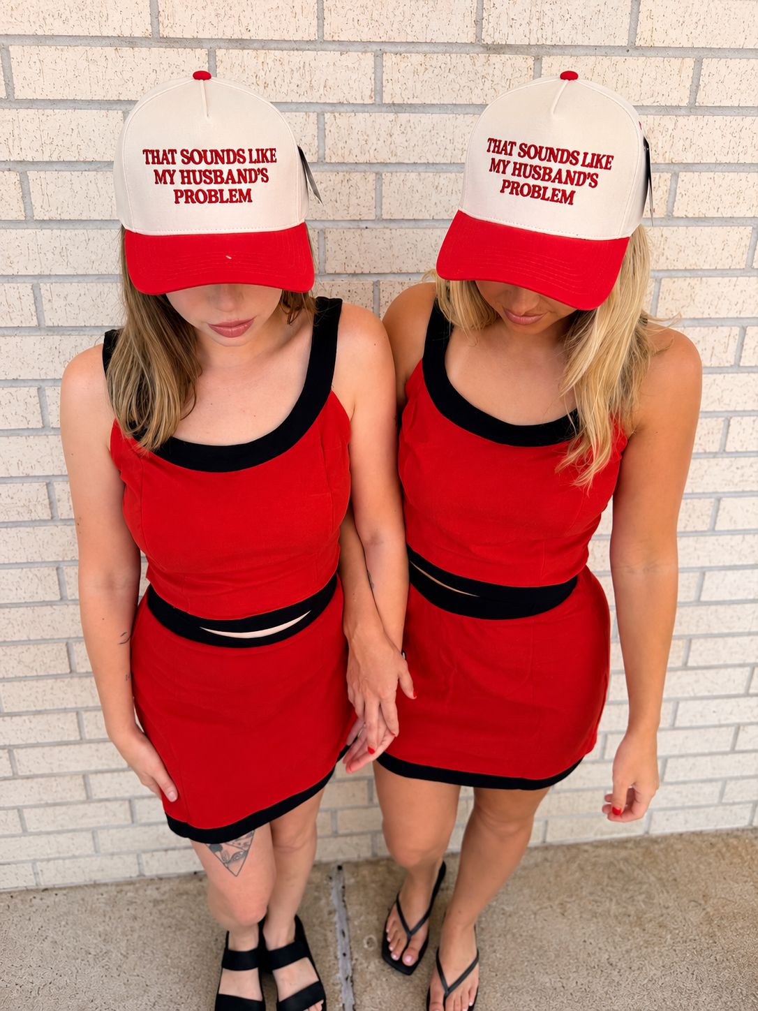 Show Spirit Red and Black Skirt and Top Set