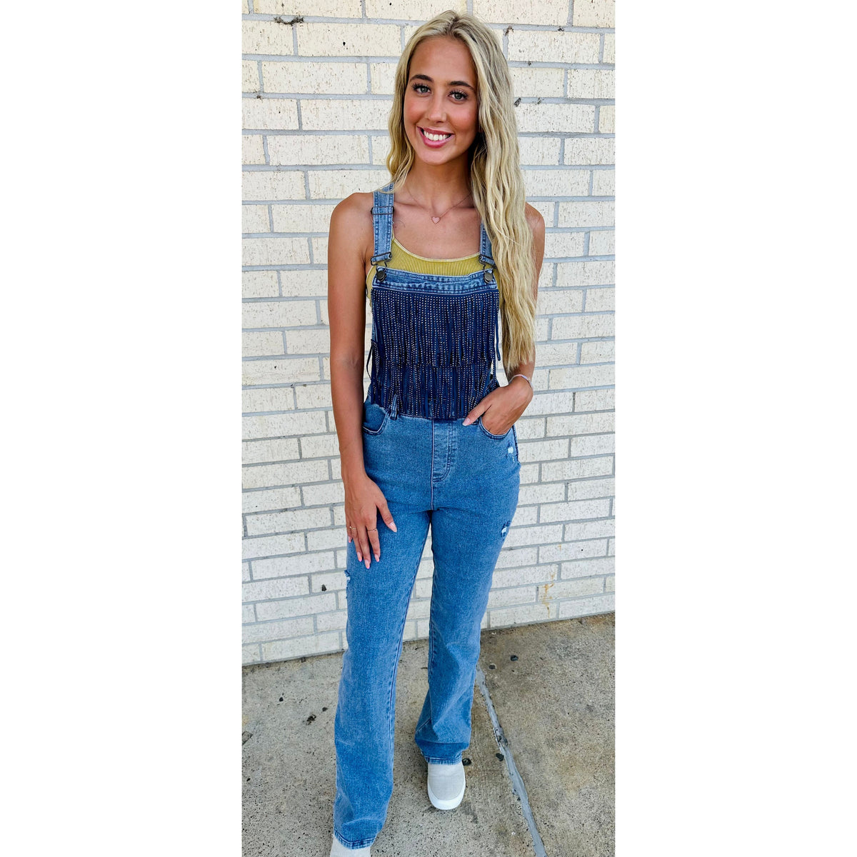 Jenna Fringe Flare Overalls