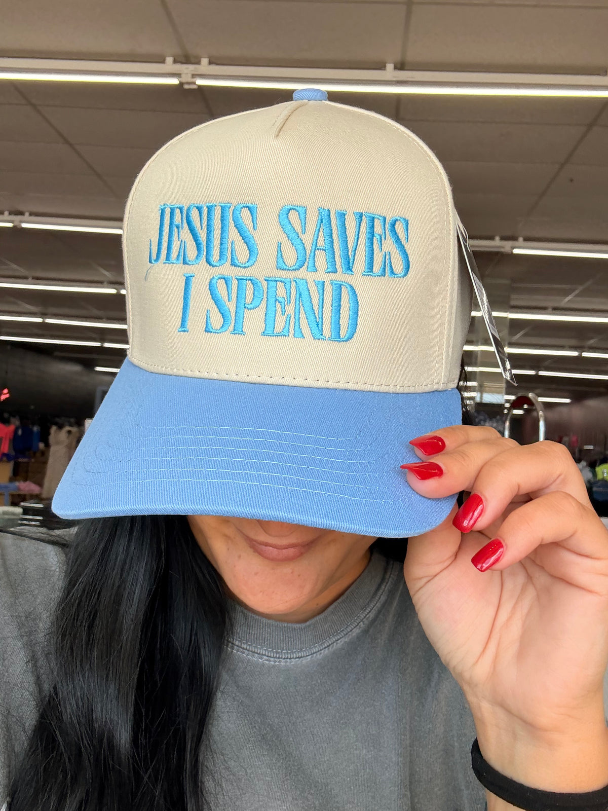 Jesus saves i spend hat