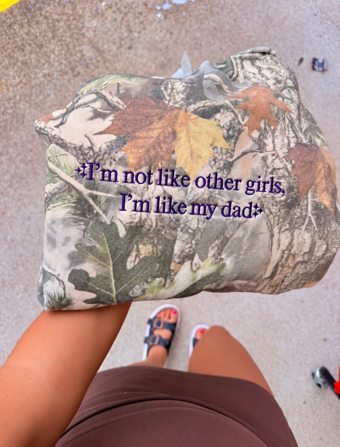 I’m not like other girls I’m like my dad tee or sweatshirt embroidered