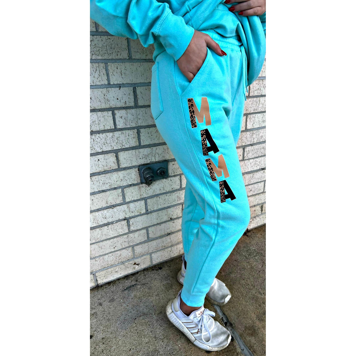 Custom/aunt/mama BRIGHT COLOR  Jogger Set ( with hoodie teal, pink, purple ,red ect)