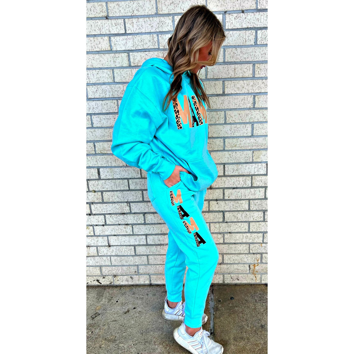 Custom/aunt/mama BRIGHT COLOR  Jogger Set ( with hoodie teal, pink, purple ,red ect)