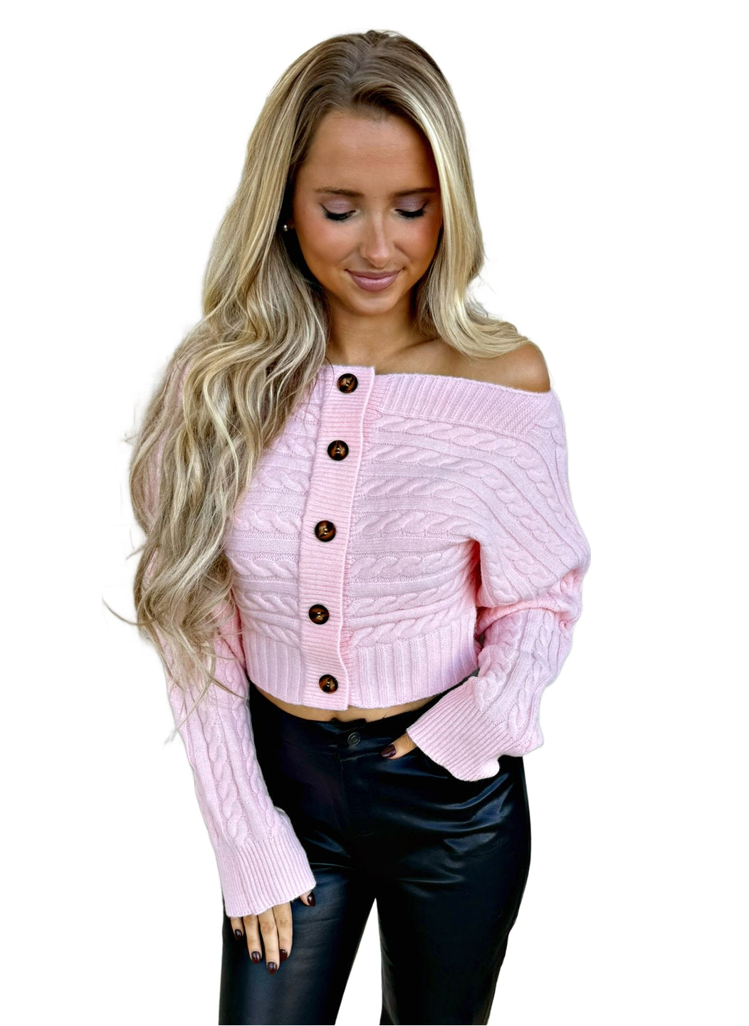 Valley Pink off shoulder sexy sweater