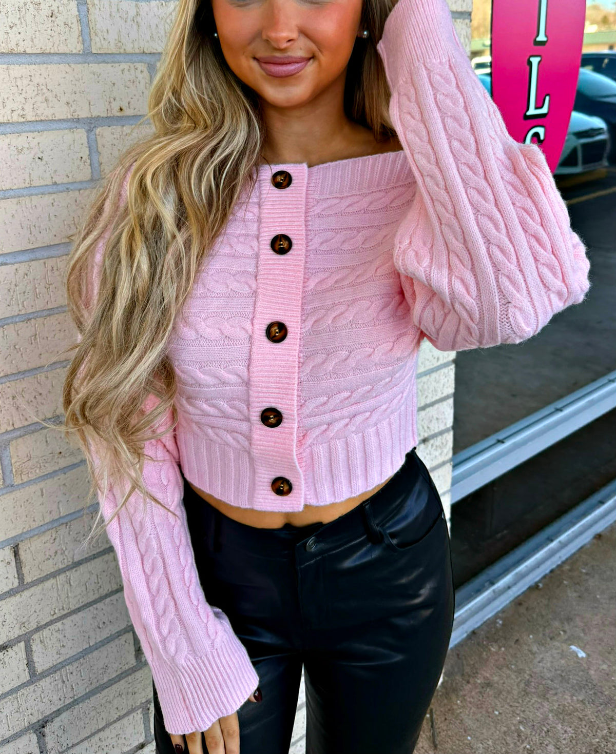 Valley Pink off shoulder sexy sweater