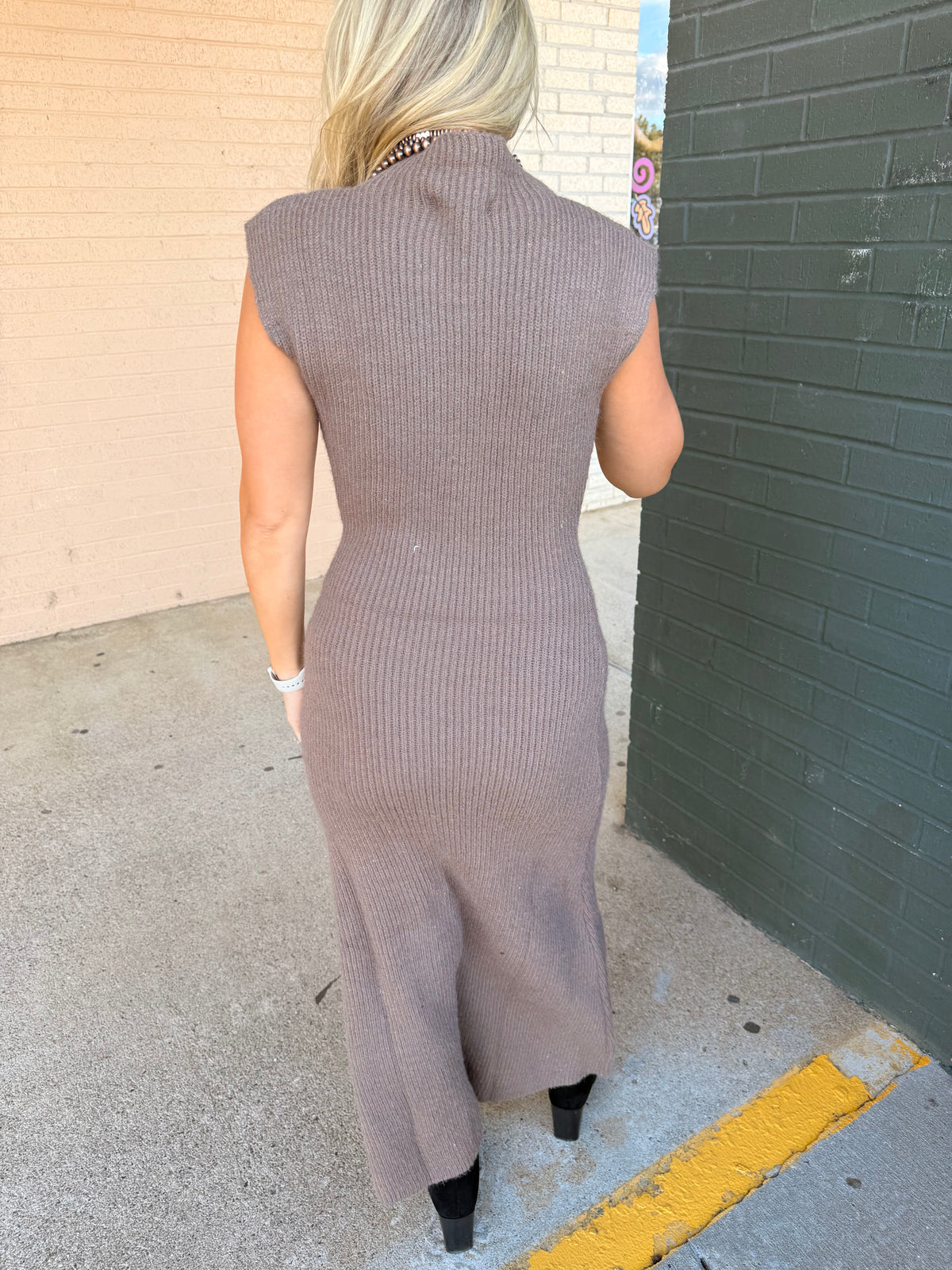 Fall in love chic tan bodycon maxi dress