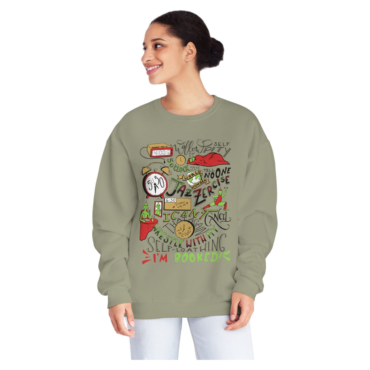 Green Guy Timeline Christmas Crewneck Sweatshirt