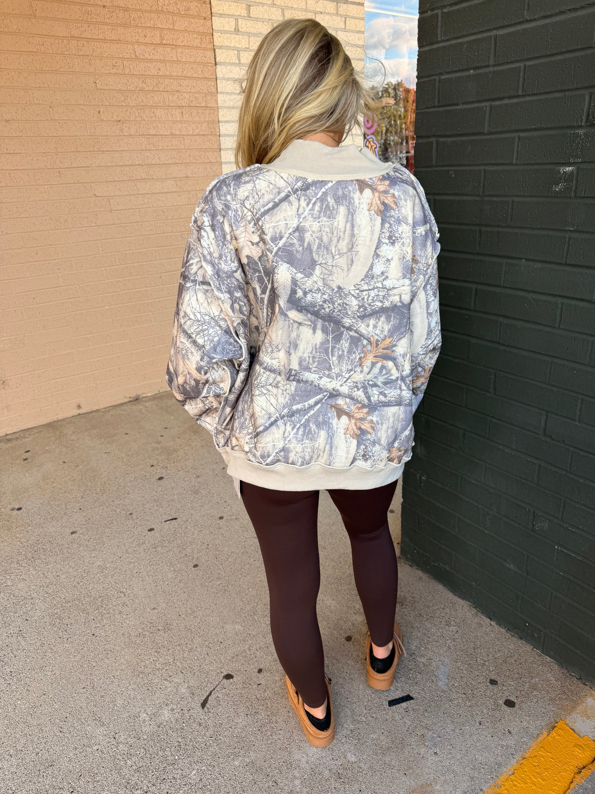 Make Heaven Crowded mock neck camo