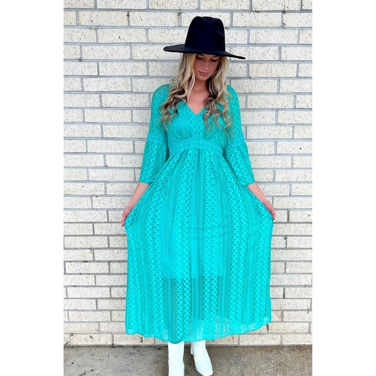 Teal Spring Georgia Maxi dress