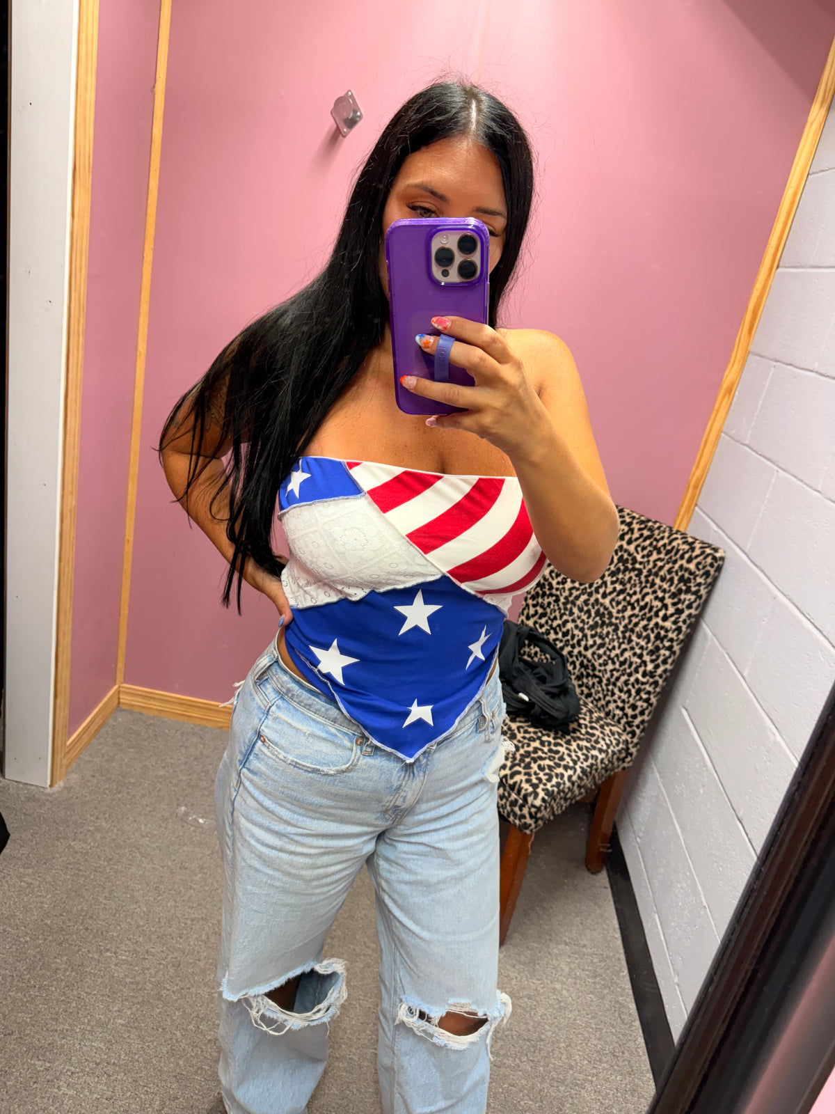 4th Of July Patchwork Tube Top