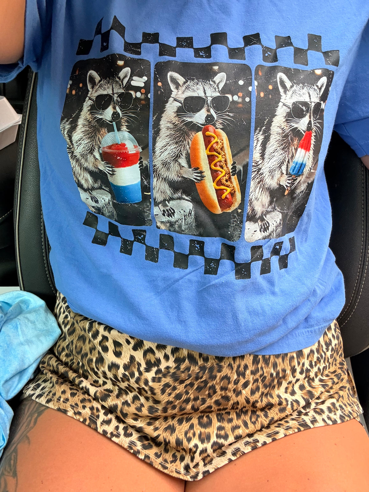 Raccoon 4th of July tank, tee or sweatshirt (kids or adult)