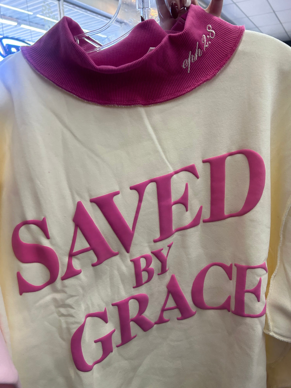 Saved by grace mock neck