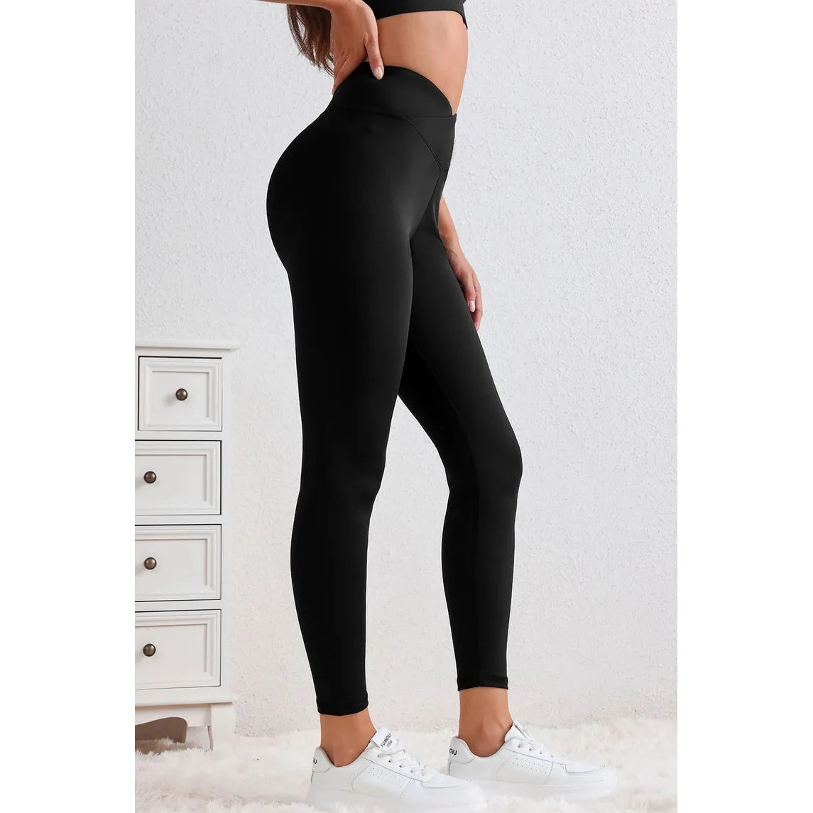 Black Arched Waist Seamless Active Leggings