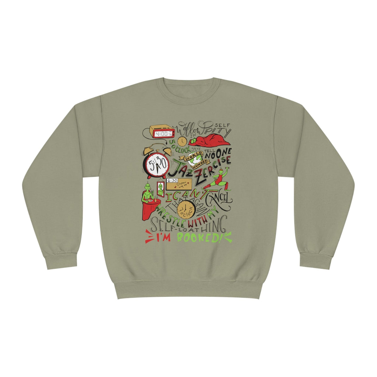 Green Guy Timeline Christmas Crewneck Sweatshirt