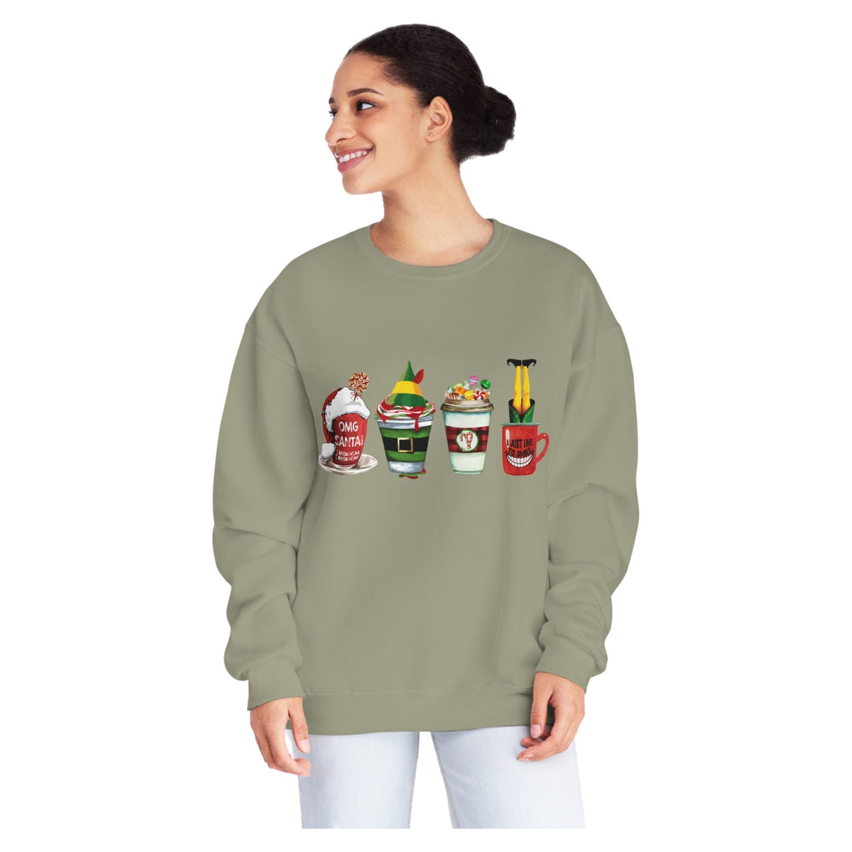 Elf Christmas Coffee  Crewneck Sweatshirt