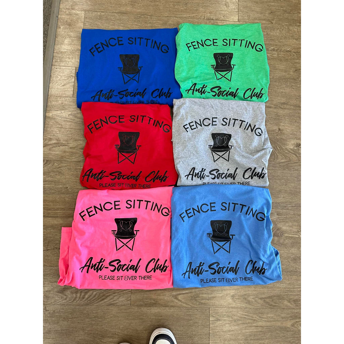 Fence Sitting Anti-social Club Baseball or Softball tee or sweatshirt