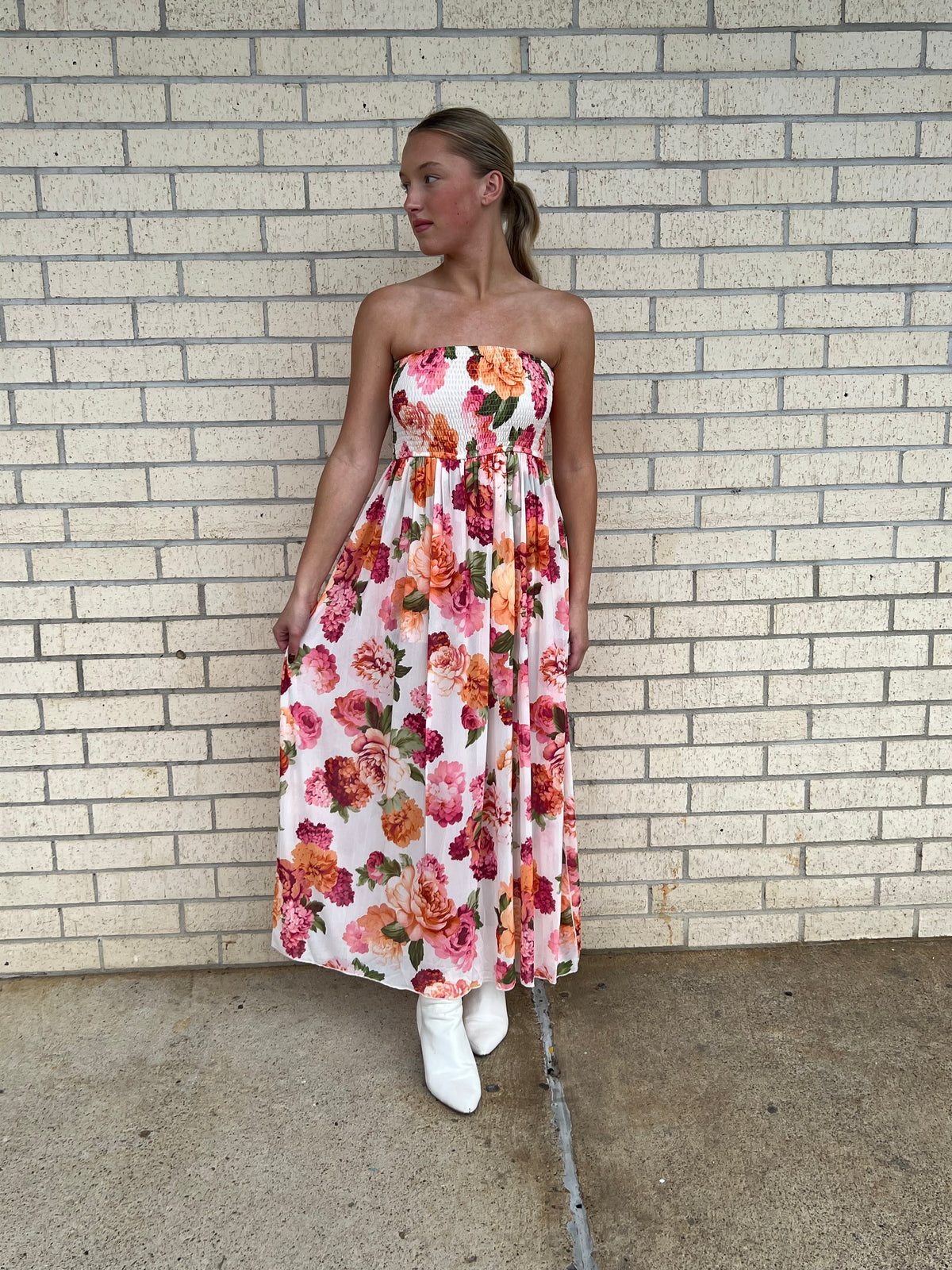 Santa Rosa Floral Pinks Beach Dress (With shorts)