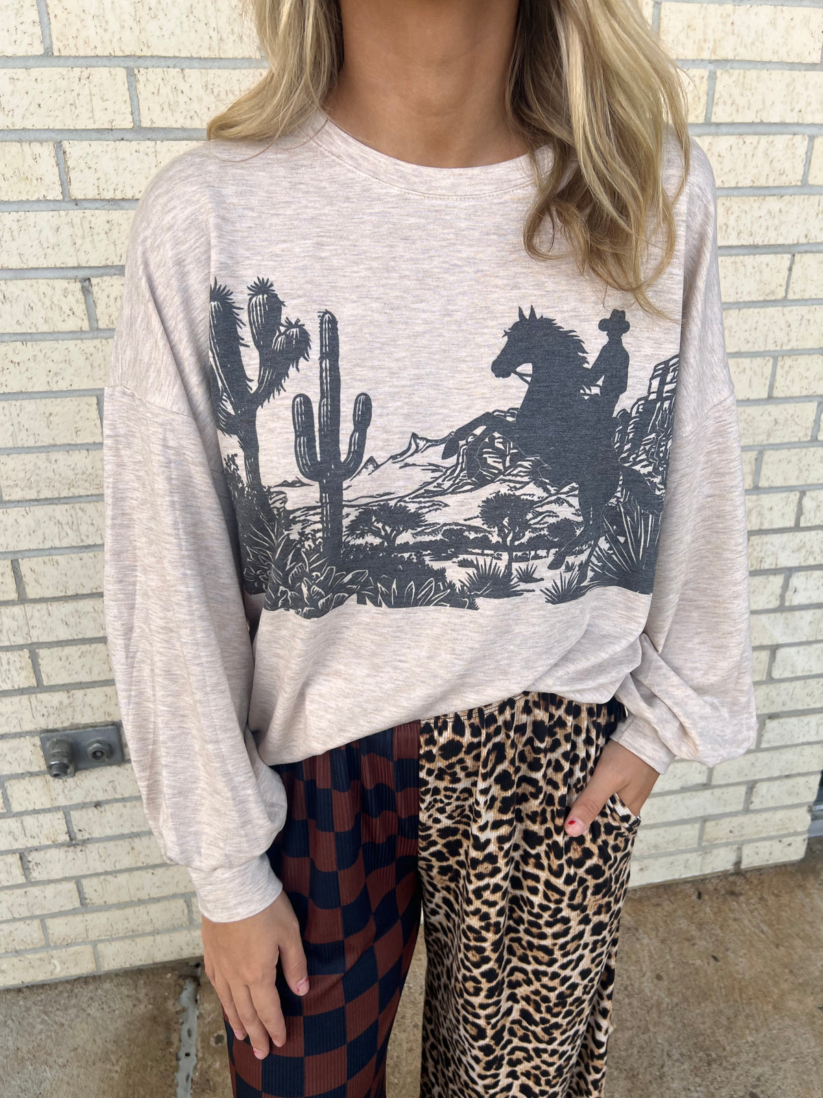 Western views long sleeve top