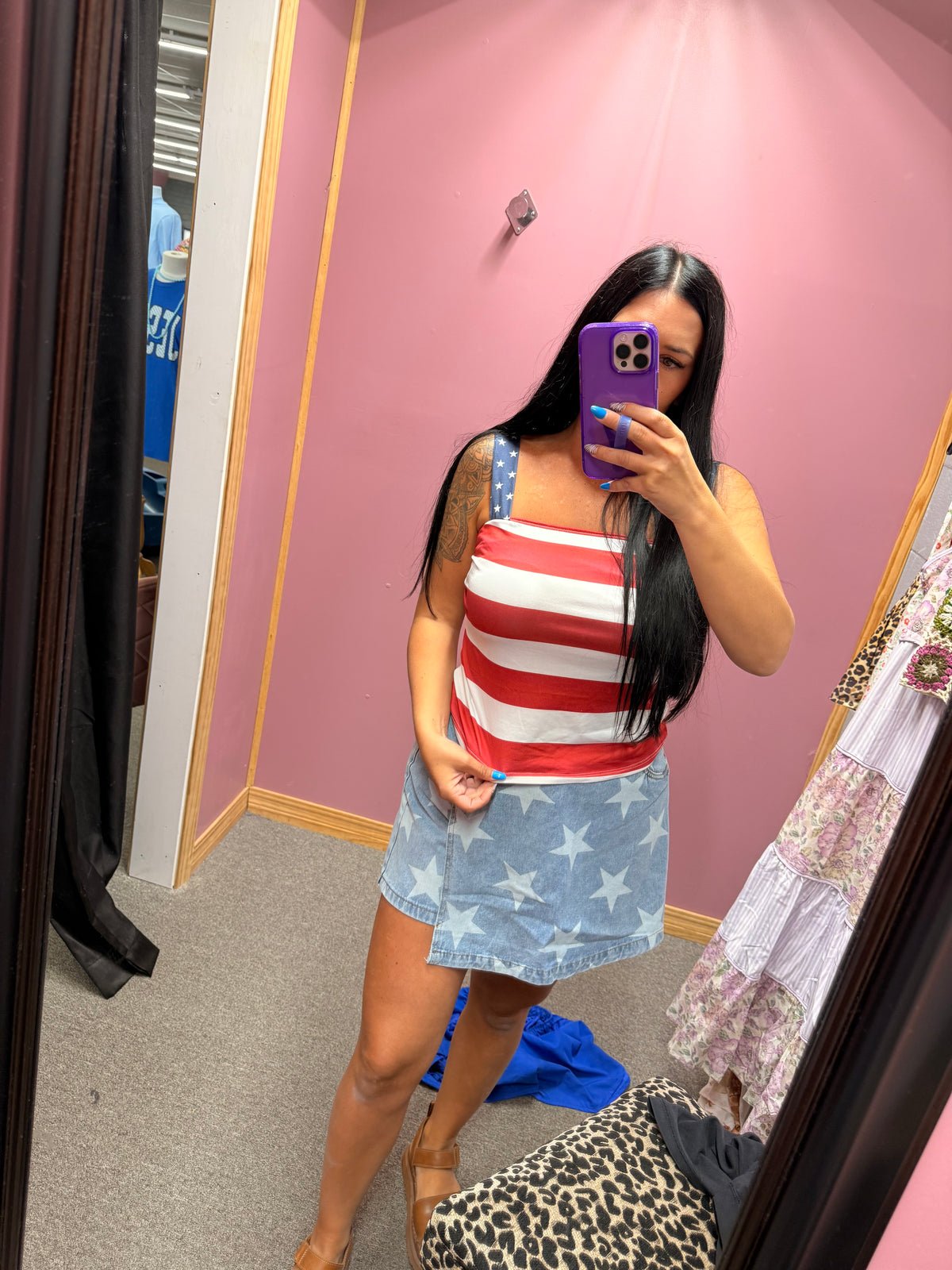 American Stars and stripes comfy tank top
